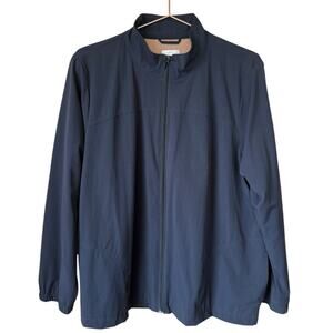 J. Jill Fit Nylon Blue Zip Up Lightweight Jacket Size Large Work Out Athleisure